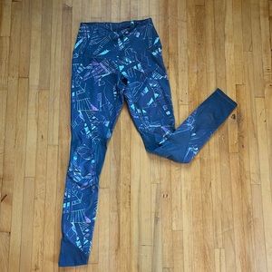 Zella geo print yoga pants/leggings with mesh detail